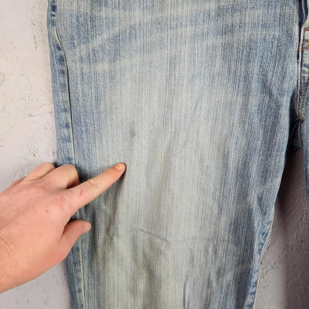 Vintage American Eagle Jeans Mens 34x30 Light Wash Blue Straight Leg Button Fly